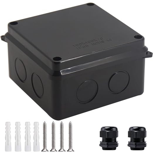 Junction Box, Reserved Holes Electrical Boxes Waterproof IP65 ABS Plastic by LuSumtly