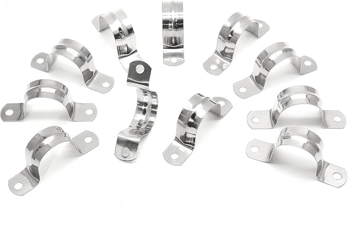 16Pcs 1 1/4 Inch Stainless Steel Conduit Clamps, Two Hole Strap U Bracket Rigid - Image 2