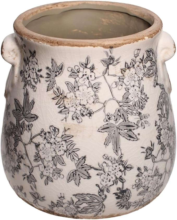 Rustic Farmhouse Ceramic Flower Pots, Vintage Antique Crock Planter & Vase | - Image 2