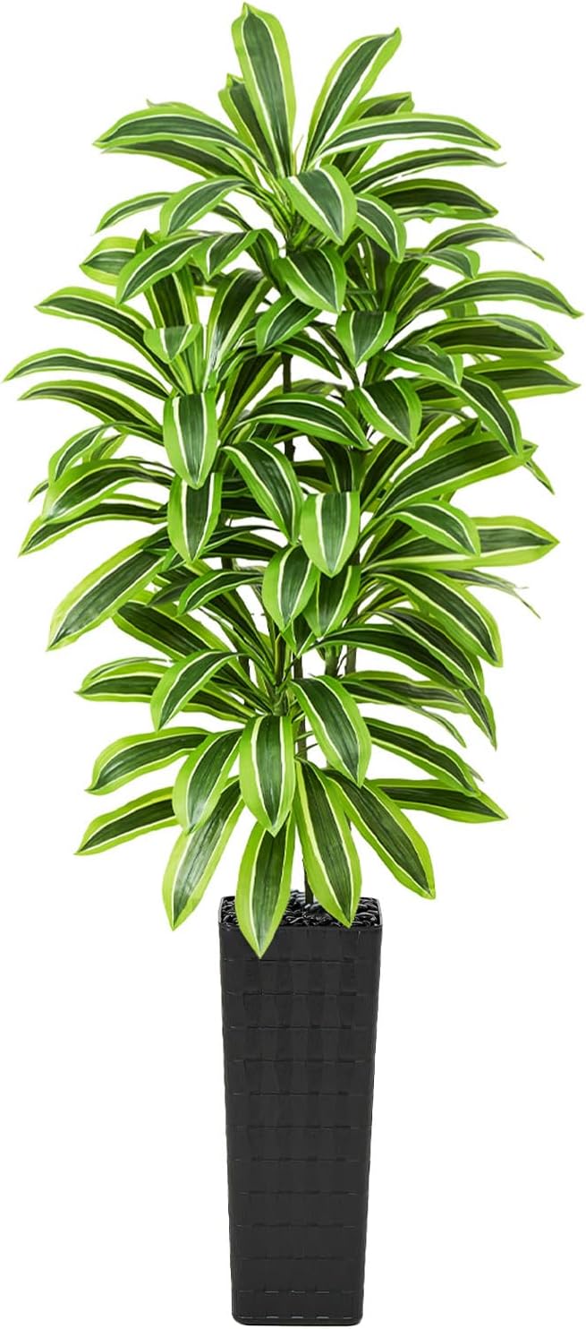 Artificial Yellow Dracaena Tree Indoor, 7FT Tall Fake Floor Plants by TXABL