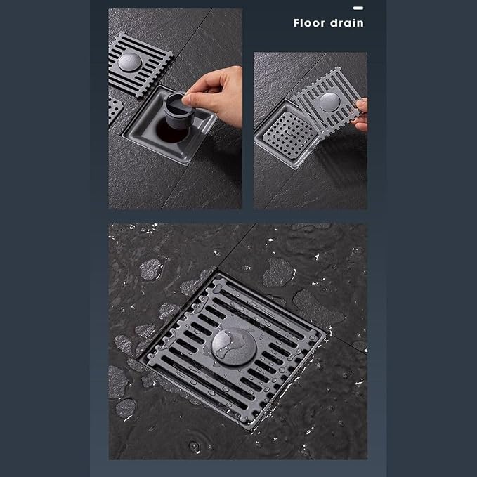 1pc Silver Square Floor Drain 10 * 10cm - Image 6