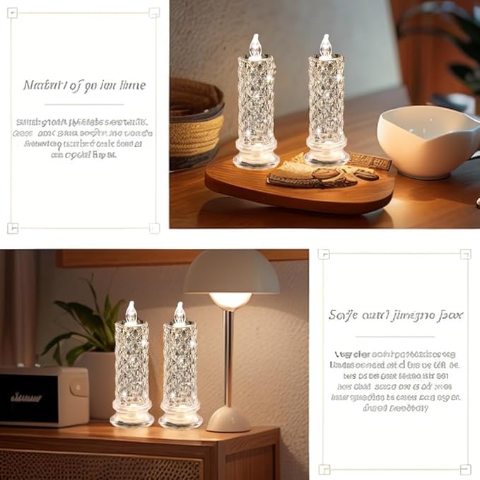 SupBri 6PCS Rose Halo LED Flameless Candles, Valentines Anniversary Wedding - Image 4