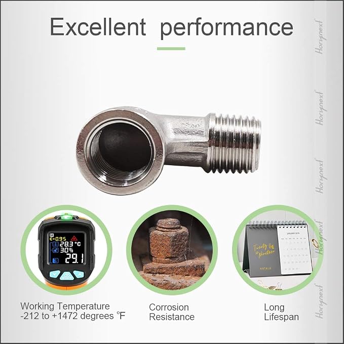 1/4'' NPT Stainless Steel Elbow Fitting, 90 Degree Elbow - Image 3