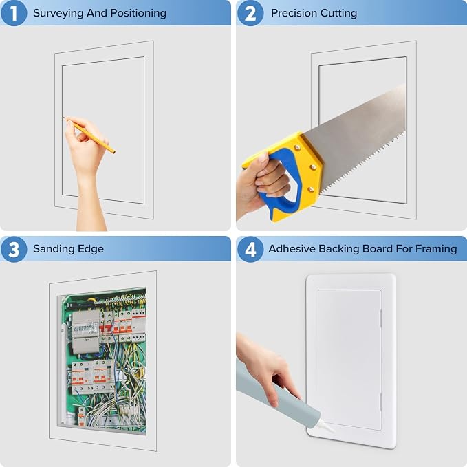 6"x9" Plastic Access Panel, Drywall Ceiling Access Door White - Image 5
