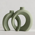 Set of 2 Sage Green Ceramic Vases by Jonronboci