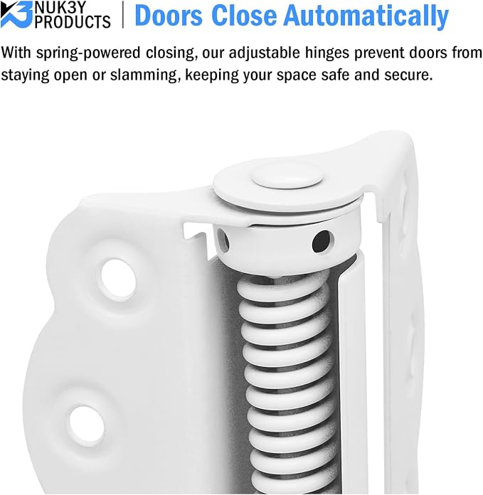 Nuk3y Screen Door Spring Hinge Set, Set Includes 2 Self-Closing Hinges & 1 - Image 5