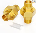 GASHER 2PCS 1/4" MNPT Brass Union Pipe Fitting | 1/4 Inch Male x 1/4 Inch Male by GASHER