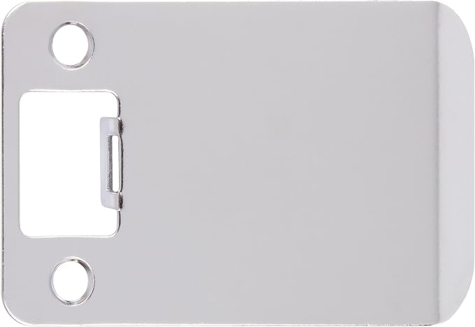 Round Corner Extended Lip Strike Plate, 2-1/4" x 3", Polished Chrome by StoneHarborHardware