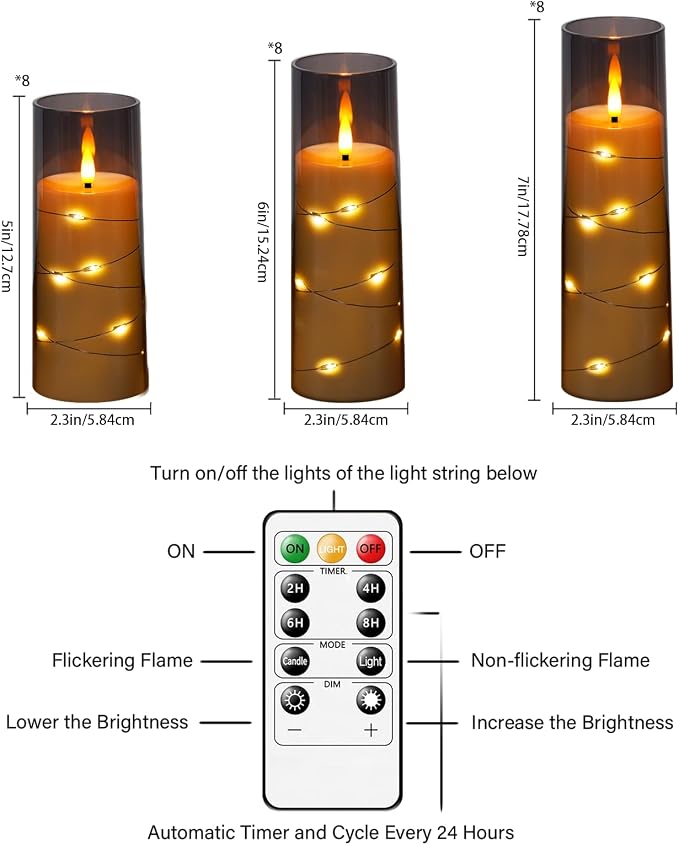 Flameless LED Candles with Timer 24 Pc Flickering Flameless Candles - Image 5