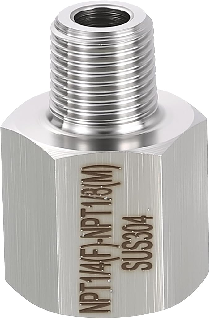 1 Pack 304 Stainless Steel FeMale to Male Adapter, 1/4" FeMale NPT x 1/8" Male by Rebower
