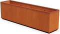 Large Rectangular Planters for Outdoor Plants | Extra Large 84x18x24 Corten by Plantercraft