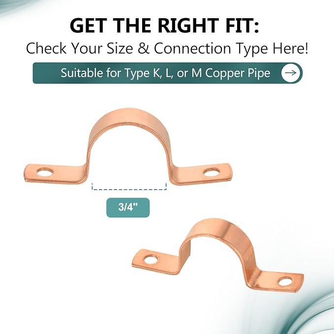 150 Pack Niikappu Copper Pipe Strap Clamp Hanger - Image 2