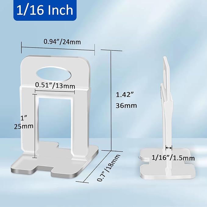 DGSL Tile Spacers 2400 Pcs Tile Clips, Tile Leveling System Clips 1/16 Inch | - Image 2