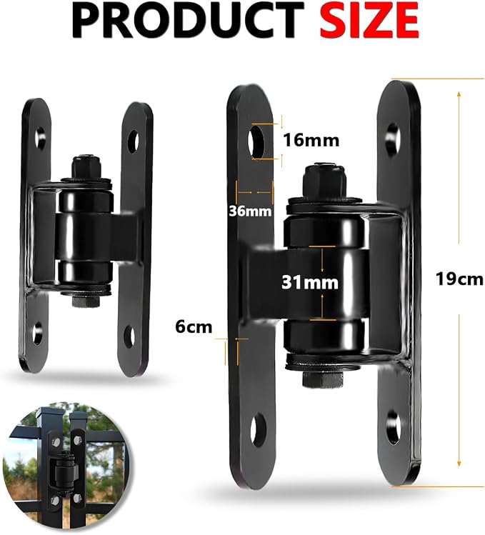 2 Pack Heavy Duty Outdoor Gate Hinges - Image 6