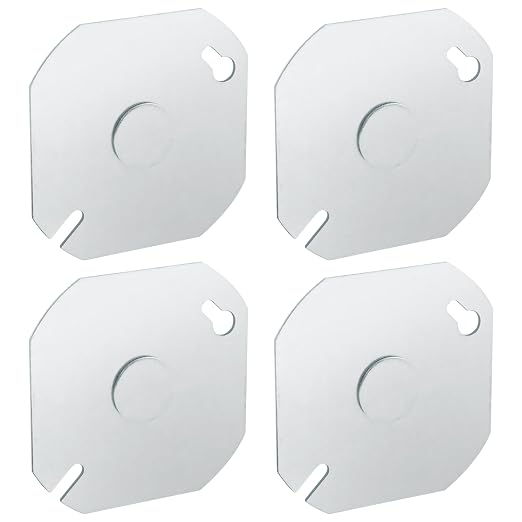 4-Inch Round Steel Octagon Box Cover by OhLectric