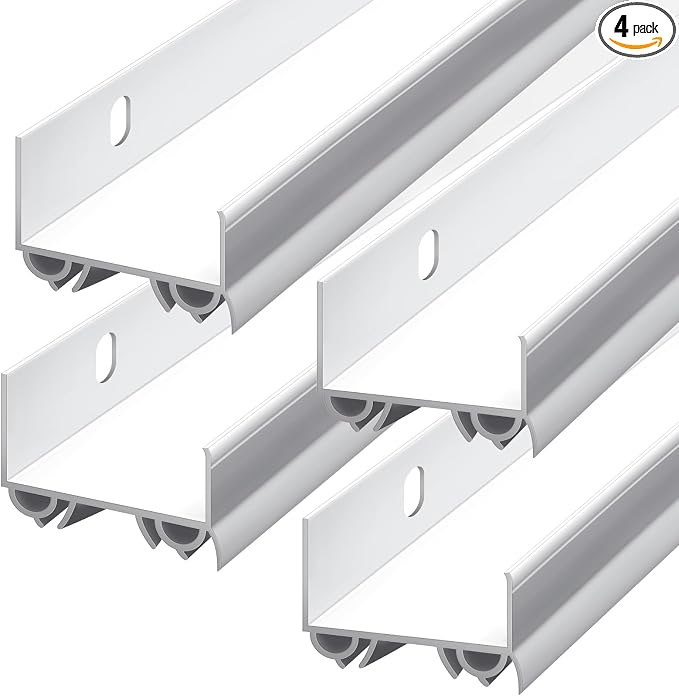 Lineshading 4 Sets Door Sweep Plastic PVC 1 3/4" x 36" Slide on Bottom Exterior by Lineshading
