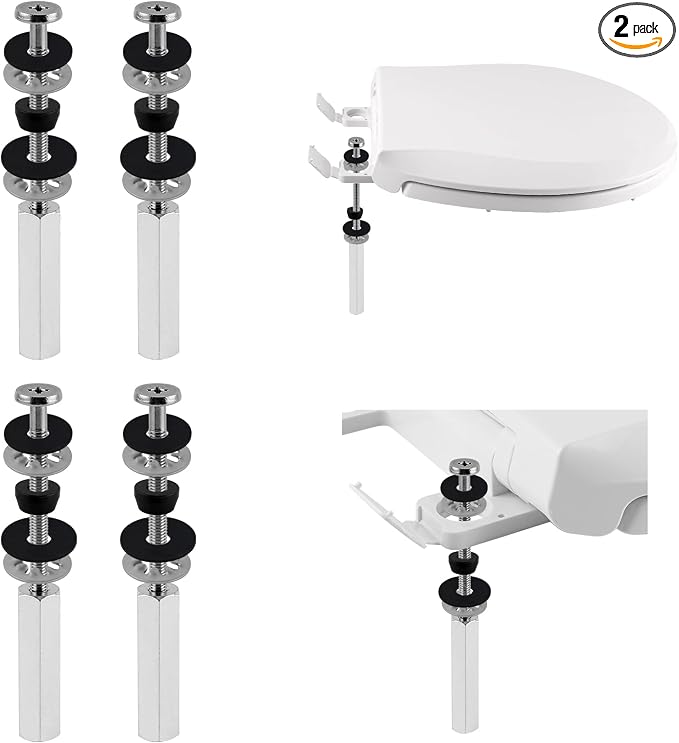 4 PCS Universal All-Metal Toilet Seat Bolts, 3 Inch Heavy-Duty Toilet Screw by iFealClear