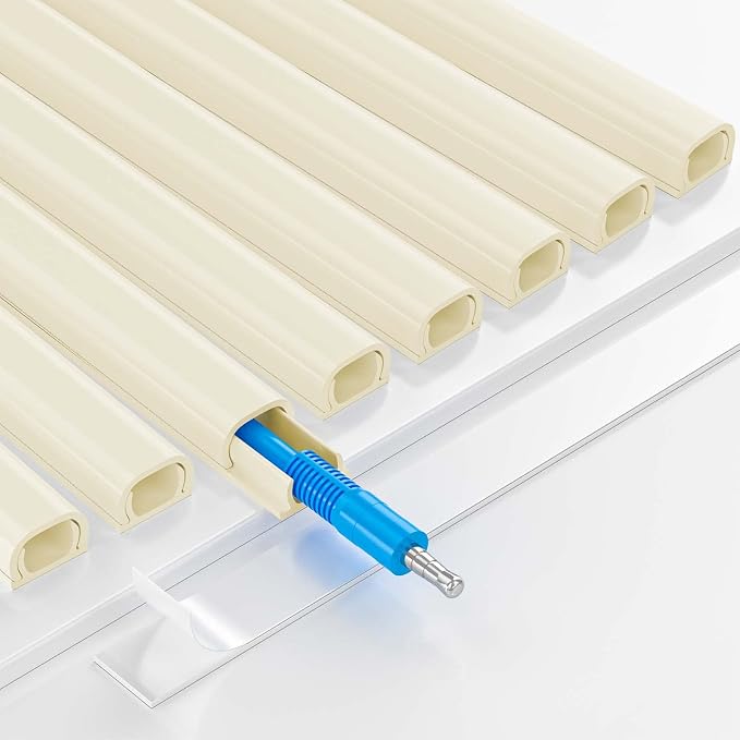 Yecaye 128in Mini Cord Hider, On-Wall Cord Cover, W0.5in H0.31in, Cable - Image 9
