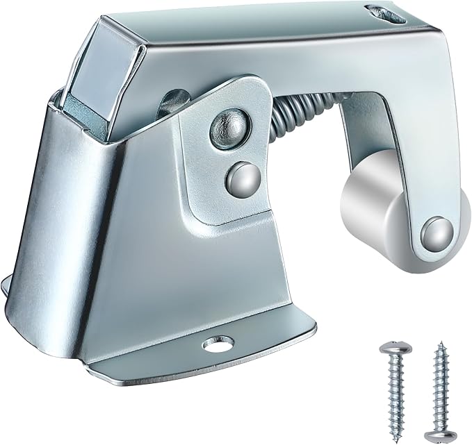Dreyoo 1 Pack Screen and Storm Door Catch, 1-3/4 x 1-5/8 in, Sliver | Spring by Dreyoo