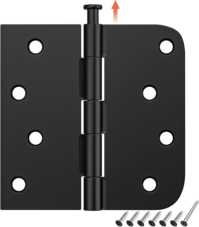 HOSOM 6 Pack 4 Inch Matte Black Door Hinges by HOSOM