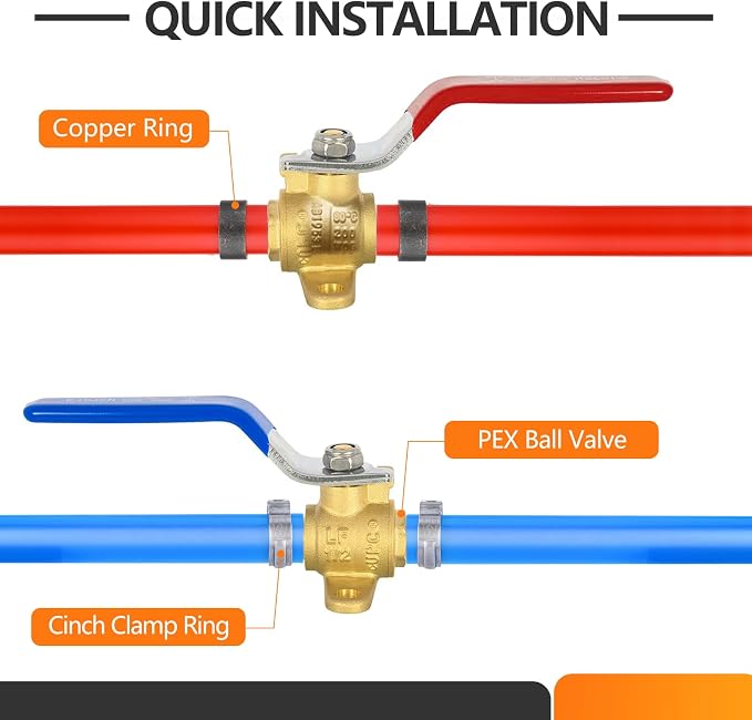 40PC HeSun 1/2 Inch PEX Ball Valves - Image 4