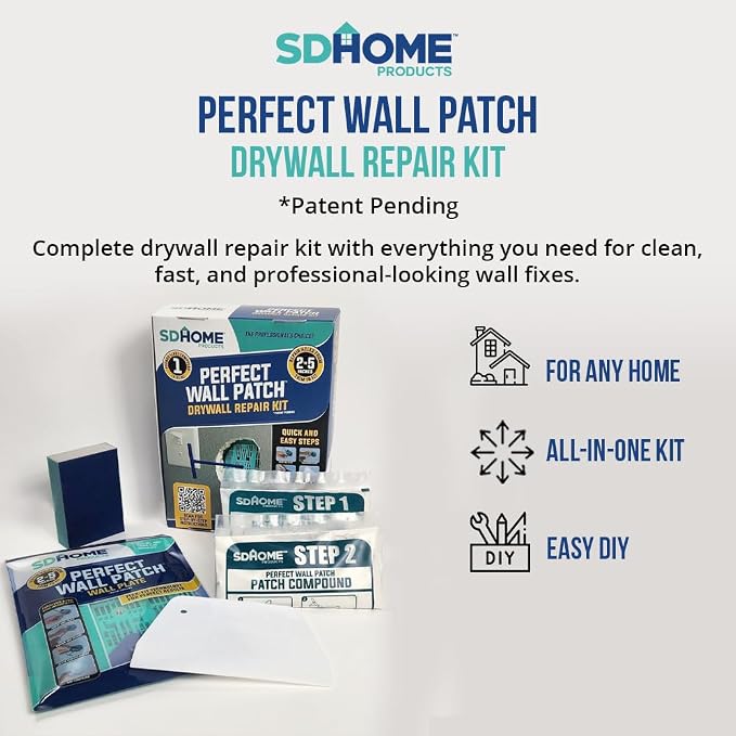 Drywall Repair Kit by SD Home, Fix Large Holes Fast, Wall Plate, 2 Patch Dry - Image 2