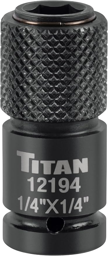 Titan 12194 1/4-Inch to 1/4-Inch Hex Drive Quick-Change Impact Adapter by Titan
