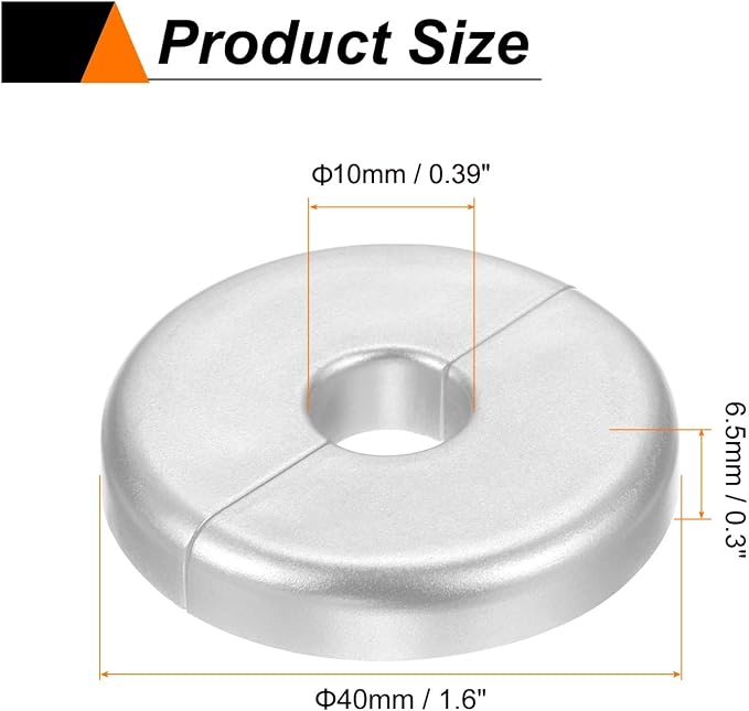 HARFINGTON 2pcs Wall Split Flange 10mm/0.39" Self-Adhesive Plumbing Cover - Image 2