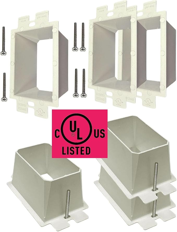 iMBAPrice BE1-3 Electrical Box Extender 3 Pack, UL Listed 1-Gang Non-Metallic - Image 6