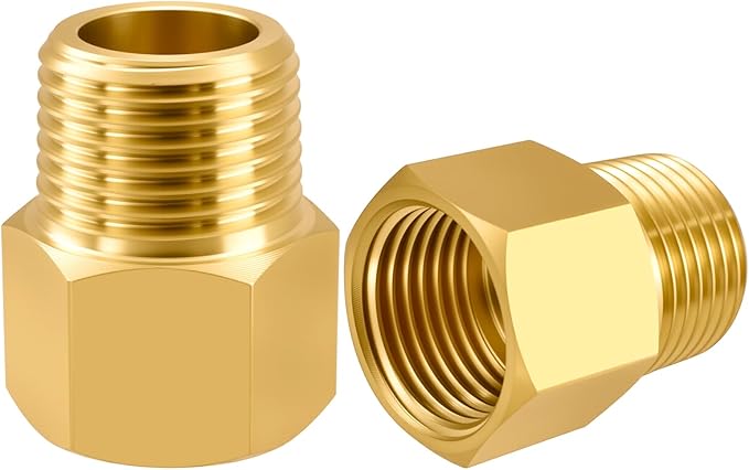SDTC Tech 2-Pack Brass Pipe Fitting 3/8 NPT Male Thread to 3/8 NPT Female by SDTCTech