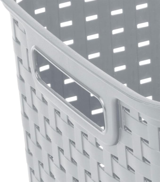 Sterilite Tall Weave Basket, Rectangular Plastic Décor Bin, 6 Pack | - Image 7