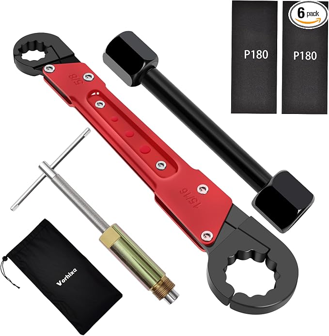 6 Pcs Plumbing Tools Kit with Angle Stop Wrench & 1/2-Inch Compression Sleeve by Vorhixa