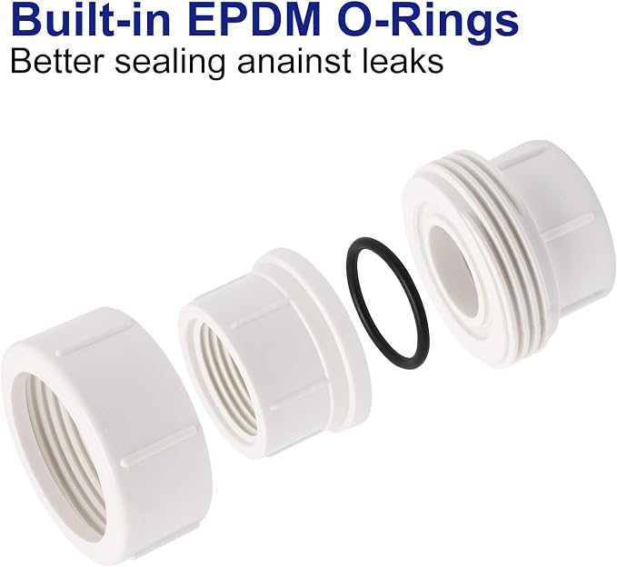 1 inch PVC Pipe Union Fittings, PVC Connectors Female Thread Coupling - Image 3