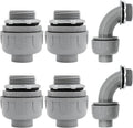 1-1/2 inch Liquid Tight Connector PVC Flexible Conduit Connector, 180 Degree by Wocloer
