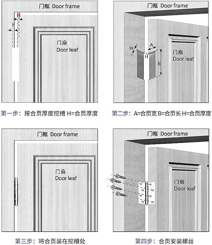 2 Pcs 8 Inch Stainless Steel Ball Bearing Door Hinges - Image 4
