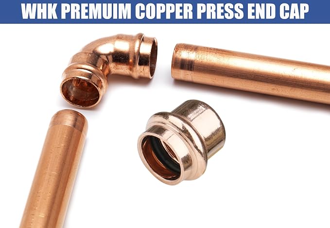 WHK 8 Pack 3/4 Inch Press Pro Copper End Cap Pro Press 3/4" Cooper End Plug - Image 3