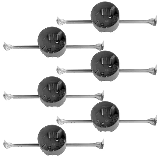 HXH Round Ceiling Electrical Box, 6 Pack | 20 Cu.In. PVC Adjustable Round Light by HUIXHAO