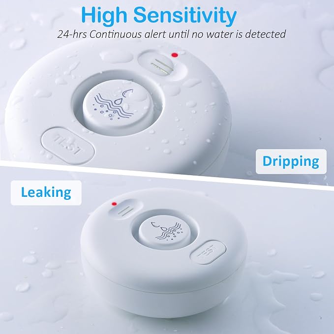 5 Pack Water Leak Alarm Detector, 120dB Loud Alert, IP66 Waterproof | Water - Image 2
