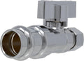 1/4 Turn Press Straight Stop Valve, 1/2" Press x 3/8" OD Compression | MiiFlex by Unknown