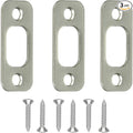 Deadbolt Strike Plate Door Backplate 1" x 2-1/4" Round Corner Satin Brushed by FELHOOD