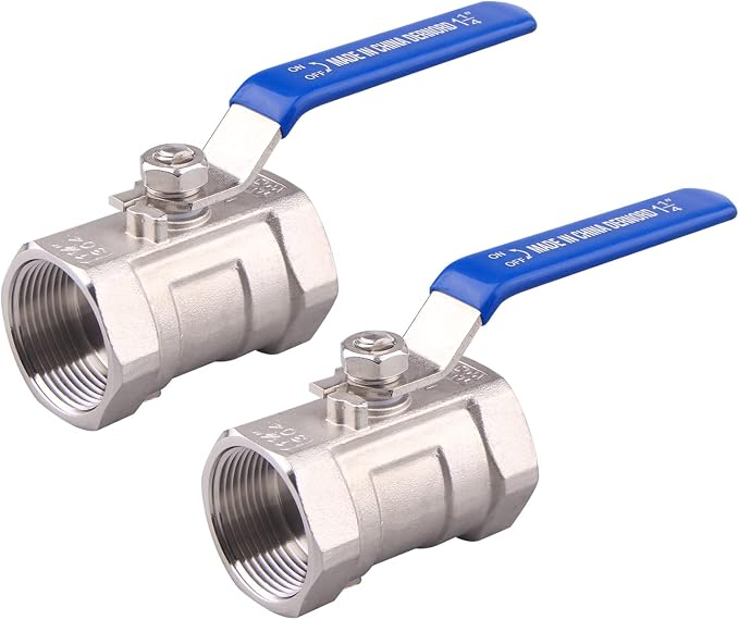 DERNORD Stainless Steel Ball Valve 1PC Type 1.25 Inch NPT Standard Port by DERNORD