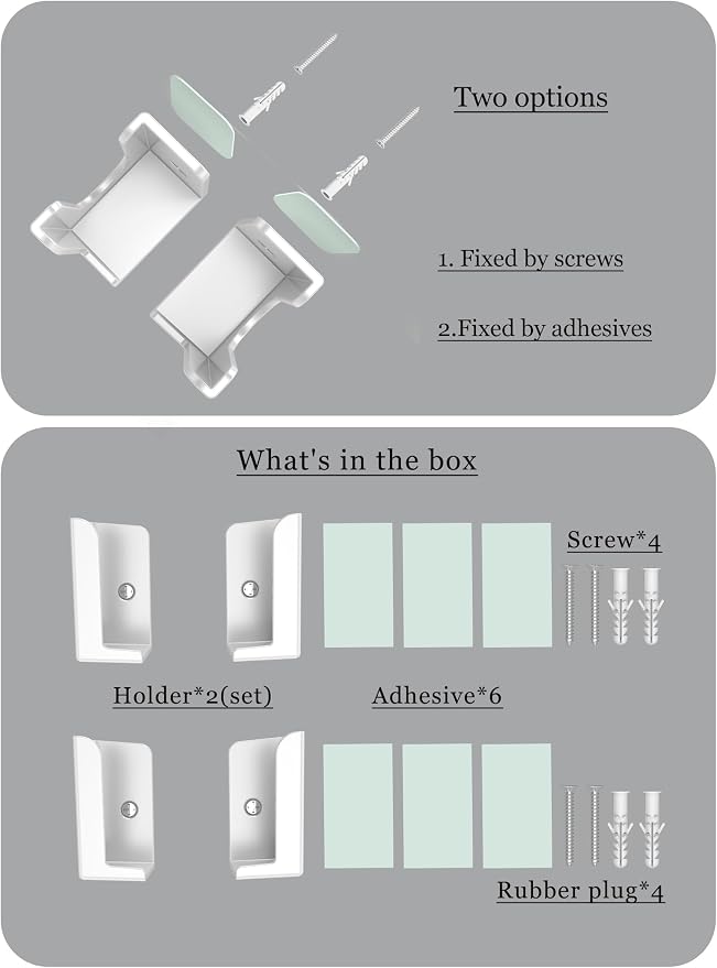 Power Strip Holder, 2 Set Power Strip Wall Mount, | Punch Free Socket Holder Fit - Image 6