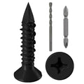 WenSilon 3/16" x1-1/4 Black Concrete Screw Anchor Black Flat Head by Wensilon