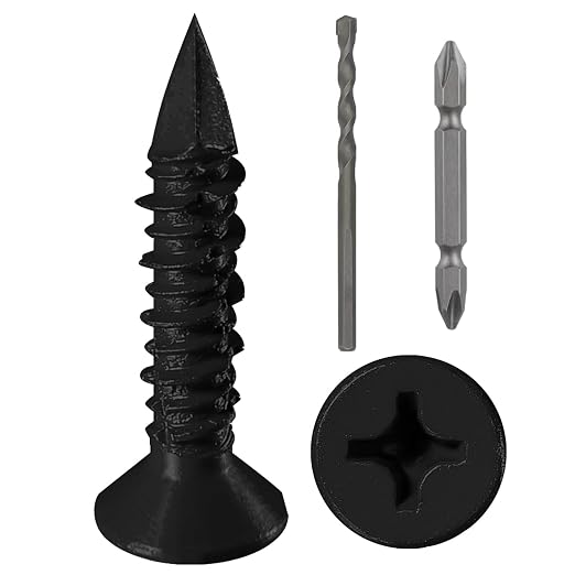 WenSilon 3/16" x1-1/4 Black Concrete Screw Anchor Black Flat Head by Wensilon