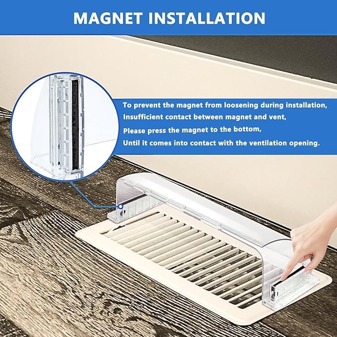 Air Vent Deflectors, Adjustable Magnetic, 9-15 Inches, 2 Pack - Image 3