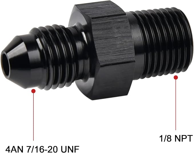 EVIL ENERGY 4AN Male Flare to 1/8" NPT Pipe Fitting Adapter Aluminum Straight - Image 2