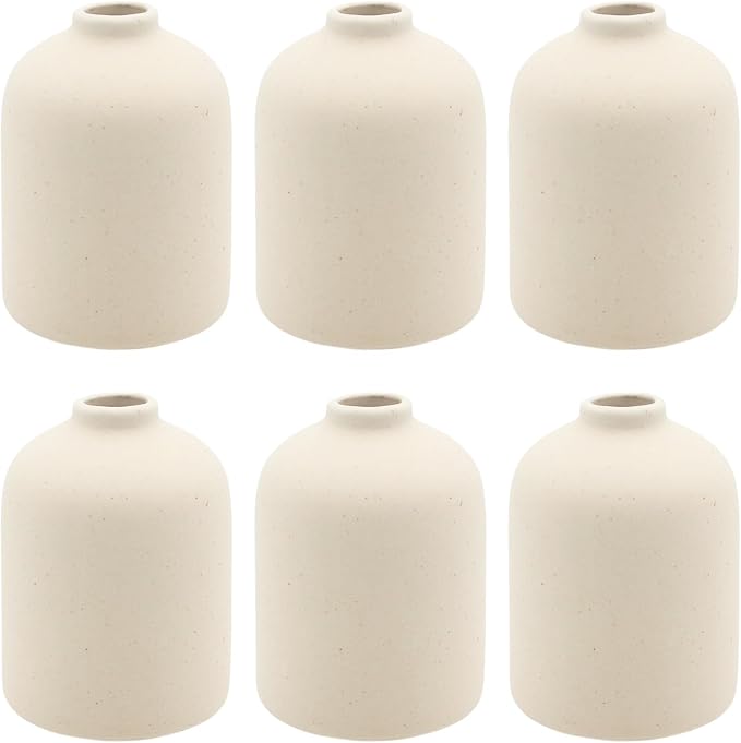 YANLING 6 Pack Small Boho Vase for Flowers Home Decor, Ceramic Vases | for by YANLING
