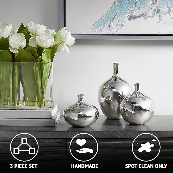 Madison Park Signature Ansen Ceramic Handmade Vase Set Home Décor - Image 5