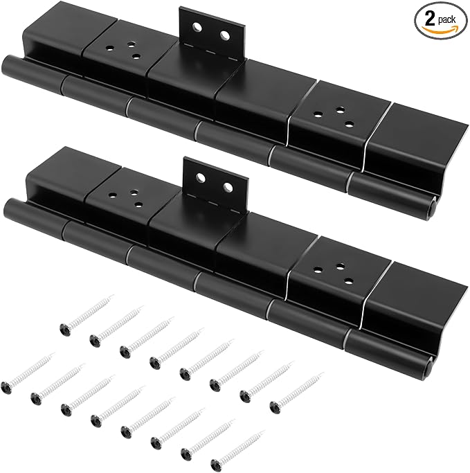 2 Pack Black RV Entry Door Hinge Kit, 6 Leaf Trailer Door Hinges, Replace Part by SyunsXoon