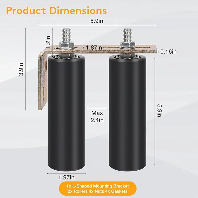 2 Pack 6" Gate Roller Guide - Image 4